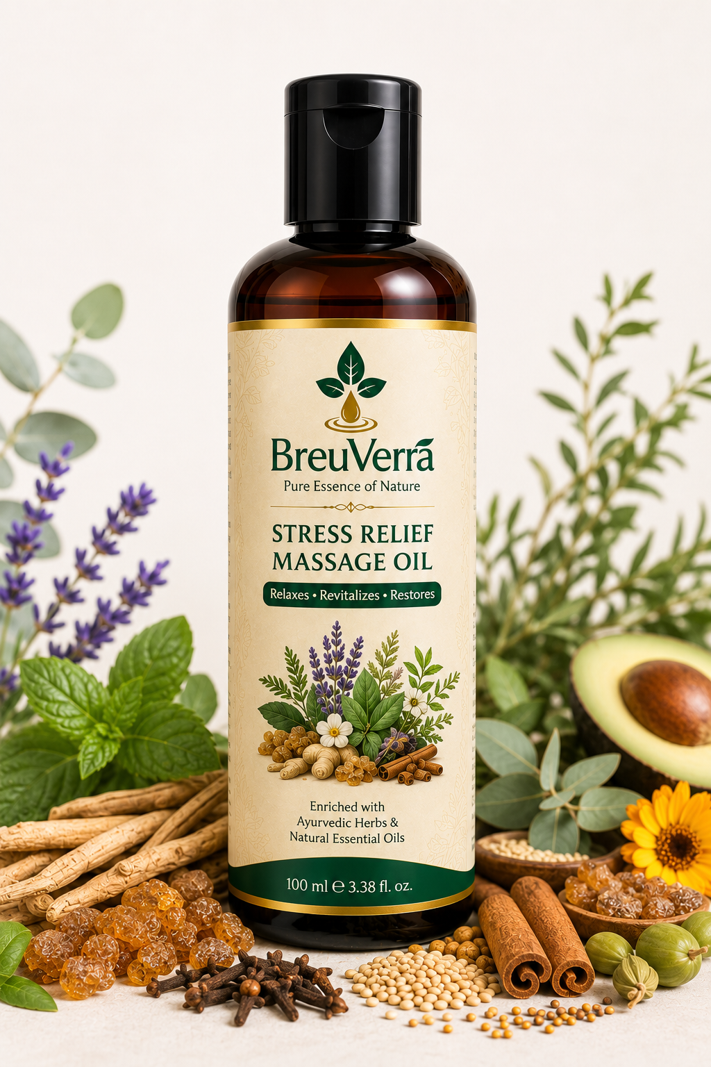 BreuVerra Stress Relief Massage Oil - Image 3