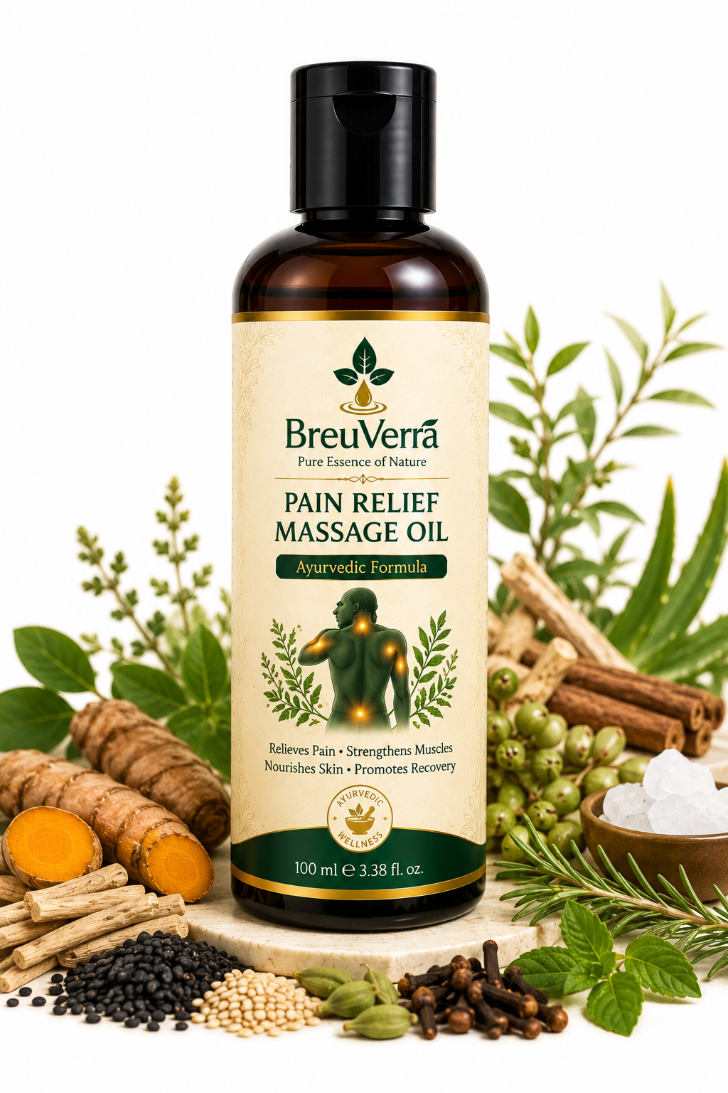 BreuVerra Pain Relief Massage Oil - Image 2